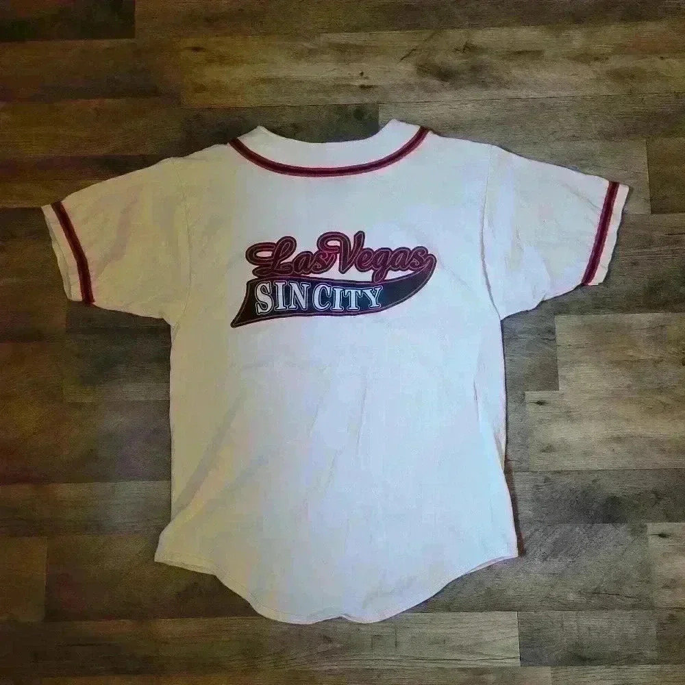100% Cotton Las Vegas Sin City Baseball Jersey - Picture 4 of 7